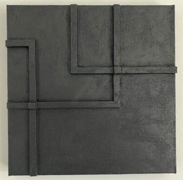 Pintura intitulada "Lines#3 Black editi…" por Viktoriya Burgess, Obras de arte originais, Acrílico