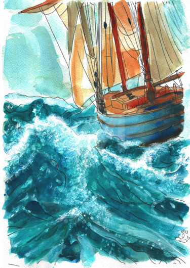 Peinture intitulée "🖼️ The Cry of the Wi…" par Armajay, Œuvre d'art originale, Aquarelle