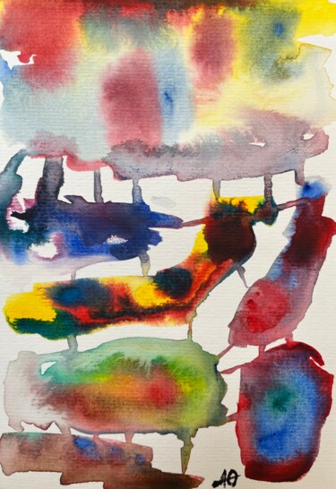 Painting titled "Непреодолимое желан…" by Iuliia Antoniuk, Original Artwork, Watercolor