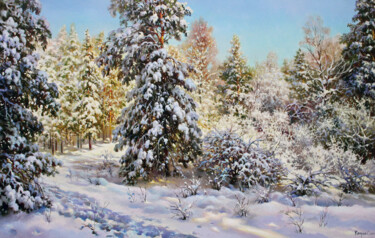 Peinture intitulée "Sunny Day in the Wi…" par Serhii Kapran, Œuvre d'art originale, Huile