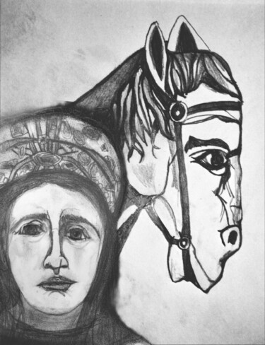 Printmaking titled "Daniella and Caddy.…" by Luke Jackson, Original Artwork, Ink