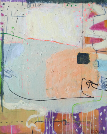 Ζωγραφική με τίτλο "Expressive Abstrakt…" από Natalya Volynska, Αυθεντικά έργα τέχνης, Ακρυλικό Τοποθετήθηκε στο Ξύλινο φορε…