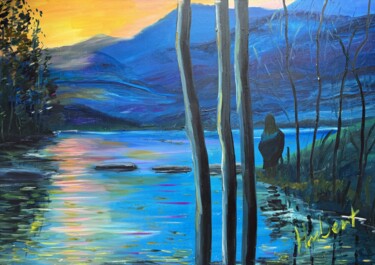 Malerei mit dem Titel "Nell - Jodie Forster" von Hubert Lerner, Original-Kunstwerk, Öl Auf Keilrahmen aus Holz montiert