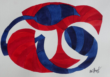 Malerei mit dem Titel "24 / XIV Rast unter…" von Ulli Heupel, Original-Kunstwerk, Aquarell