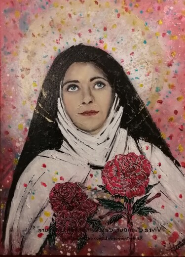 Peinture intitulée "Sainte Thérèse de L…" par Adélaïde Andreu Leferme, Œuvre d'art originale, Acrylique Monté sur Châssis en…
