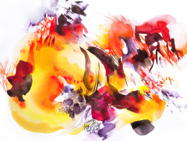 Painting titled "Overload. Colorful…" by Yuliia Boholiub, Original Artwork, Watercolor