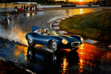 Jaguar Type D Racing at Le Mans, 1956