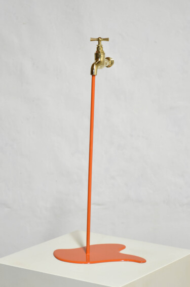 Sculpture intitulée "Le Liquide orange" par Yannick Bouillault, Œuvre d'art originale, Résine