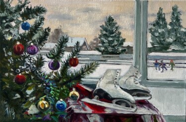 "Skates" başlıklı Tablo Natalia Chernitsa tarafından, Orijinal sanat, Petrol Ahşap Sedye çerçevesi üzerine monte edilmiş