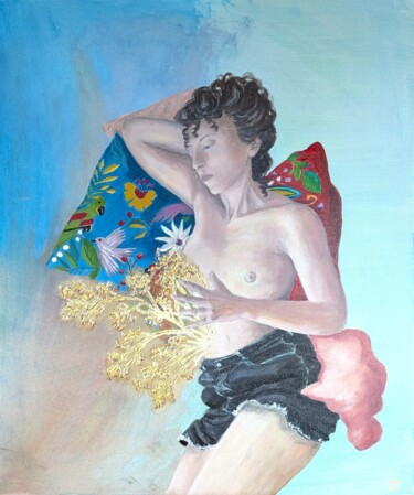 Peinture intitulée "Portrait plante" par Mulhode, Œuvre d'art originale, Acrylique Monté sur Châssis en bois