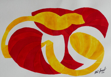 Malerei mit dem Titel "24 / XV Rast unter…" von Ulli Heupel, Original-Kunstwerk, Aquarell