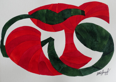 Malerei mit dem Titel "24 / XVI  Rast unte…" von Ulli Heupel, Original-Kunstwerk, Aquarell