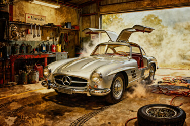 Title: Mercedes 300SL Gullwing in Repose