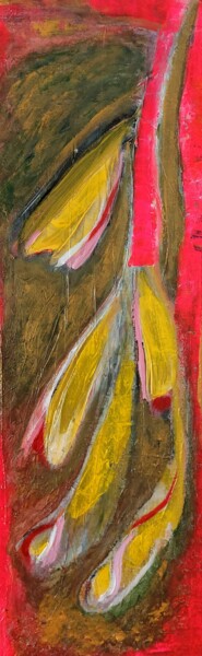 Painting titled "De la Chenille au P…" by Orlane Grelet, Original Artwork, Acrylic Mounted on Wood Stretcher frame