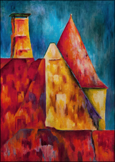 Painting titled "Dodg Ausschnitt" by Udo Greiner, Original Artwork, Oil