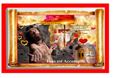Artes digitais intitulada "Le Fils de Dieu sur…" por Marie Fabiola Bertil, Obras de arte originais, Fotografia digital Monta…