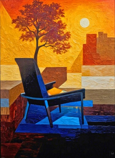 ARBRE, CHAISE ET SOLEIL (45 cm x 33 cm) licences disponibles