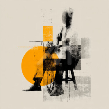 Arte digital titulada "Seated Silence 1/1…" por Piotr Pietruszewski, Obra de arte original, Imagen generada por IA