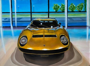 Painting titled "Miura" by Sophie Duhem (Phi-Artiste-Peintre), Original Artwork, Oil Mounted on Wood Stretcher frame