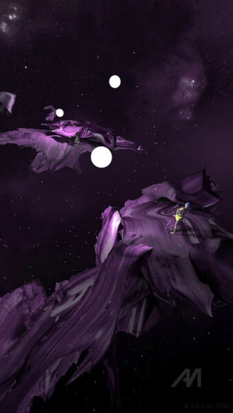 "Retrofututurism" başlıklı Dijital Sanat Sergey Lutsenko tarafından, Orijinal sanat, Dijital Resim Ahşap Sedye çerçevesi üze…