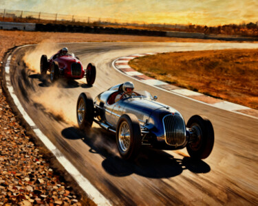 Alfa Romeo Racing: Vintage Painting Masterpiece