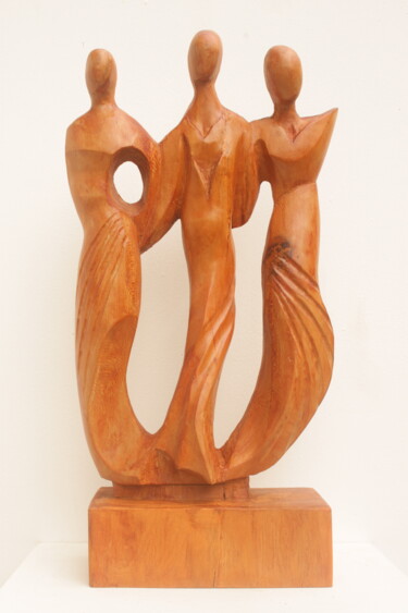 Skulptur mit dem Titel "Filles de la Nuit" von Michel Ferre, Original-Kunstwerk, Holz