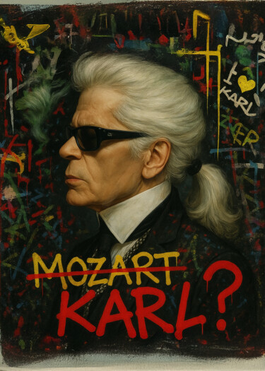 Druckgrafik mit dem Titel "karl" von Daveschloffi, Original-Kunstwerk, Digitaldruck Auf Plexiglas montiert