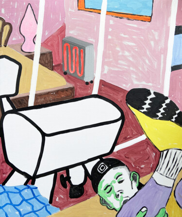 Painting titled "Sporty" by Rick Fraterman, Original Artwork, Acrylic