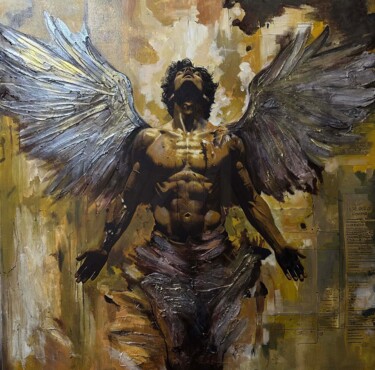 Malarstwo zatytułowany „Upadek Czy Odrodzen…” autorstwa Dariusz Witold Mierzwa, Oryginalna praca, Olej Zamontowany na Drewni…