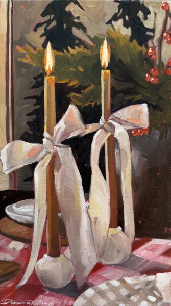 Malarstwo zatytułowany „Favorite holiday” autorstwa Alisa Diakova, Oryginalna praca, Olej Zamontowany na Drewniana rama noszy