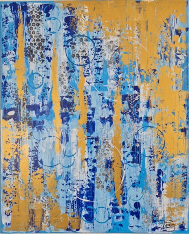 "Résonnances dorées" başlıklı Tablo Peg tarafından, Orijinal sanat, Akrilik Ahşap Sedye çerçevesi üzerine monte edilmiş