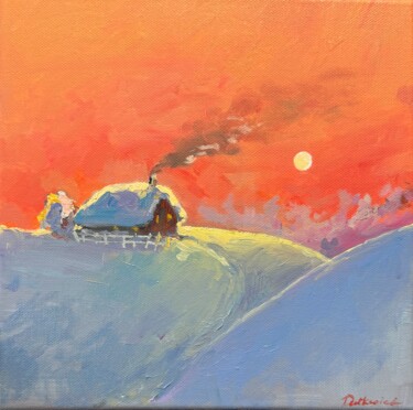 Peinture intitulée "Winter landscape" par Ekaterina Dutkevich, Œuvre d'art originale, Huile Monté sur Châssis en bois