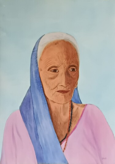 "La femme au voile b…" başlıklı Tablo Christine De Bast tarafından, Orijinal sanat, Suluboya