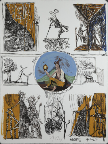 "Vanite Qohélet" başlıklı Baskıresim Gérard Garouste tarafından, Orijinal sanat, Litografi