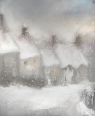 Digital Arts titled "Il neige..." by Jacky Patin, Original Artwork, Digital Painting