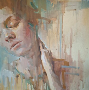 Painting titled "Aphrodite." by Aksinia, Original Artwork, Oil Mounted on Wood Stretcher frame