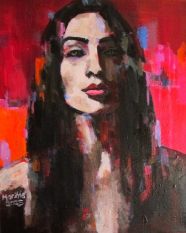 Painting titled "Divine Feminine" by Marittie- Martha Agnes (Id Name) De Villiers, Original Artwork, Acrylic Mounted on Wood…