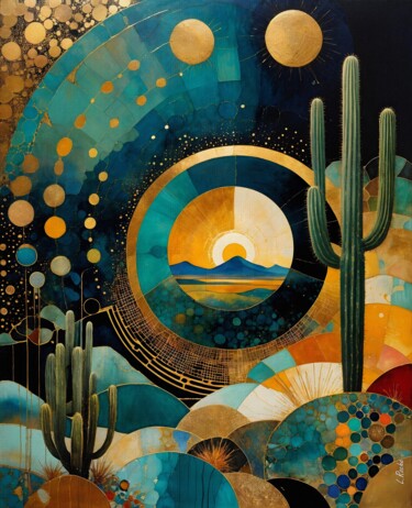 Peinture intitulée "CACTUS 6000" par L.Roche, Œuvre d'art originale, Acrylique Monté sur Autre panneau rigide