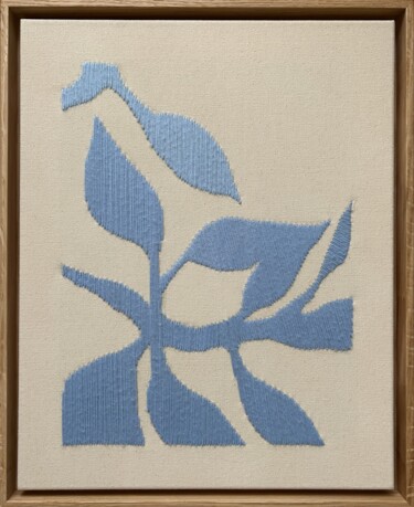 Textile Art titled "SHADOW I" by Silvija Kicivoj, Original Artwork, Embroidery Mounted on Wood Stretcher frame