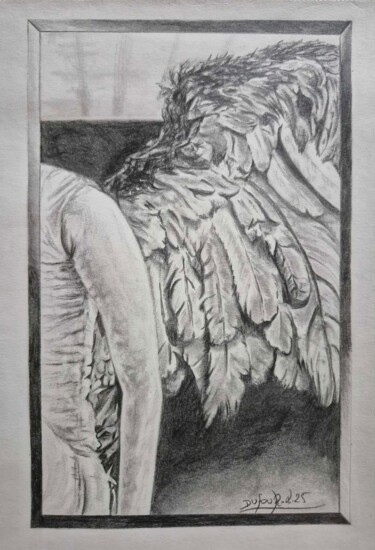 "Dans le miroir, un…" başlıklı Resim Laurence Dufour tarafından, Orijinal sanat, Grafit