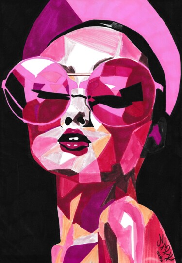 Dibujo titulada "Violet Feeling" por Nark Aymerich, Obra de arte original, Rotulador