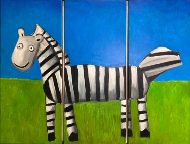 "Just a Zebra" başlıklı Tablo Daria Borshch (Idolly) tarafından, Orijinal sanat, Petrol