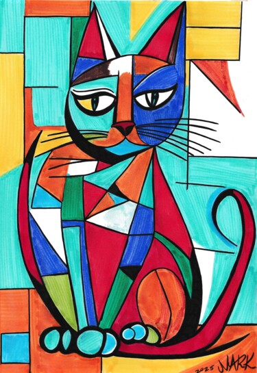 "The colorful wait" başlıklı Resim Nark Aymerich tarafından, Orijinal sanat, Işaretleyici