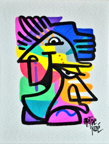 Dessin intitulée "Two in one" par Art De Noé, Œuvre d'art originale, Acrylique