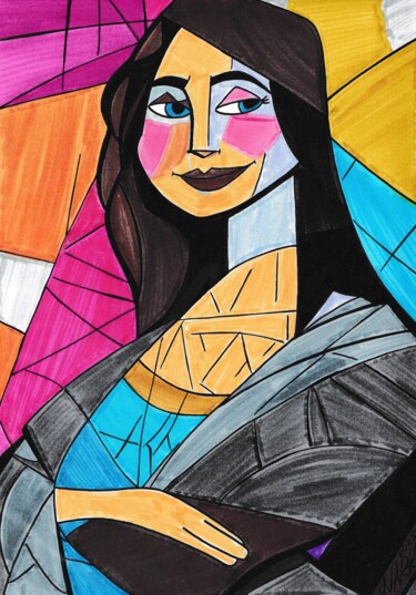 Drawing titled "The Bizarre Mona Li…" by Nark Aymerich, Original Artwork, Marker