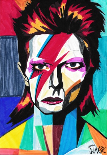 图画 标题为“Bowie Fashion” 由Nark Aymerich, 原创艺术品, 标记