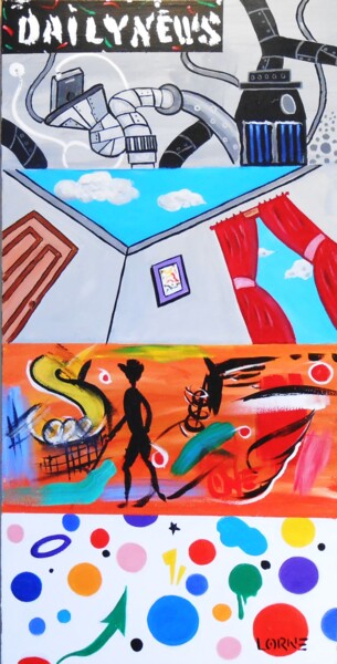 Printmaking titled "Daily News" by John Lorne, Original Artwork, Acrylic