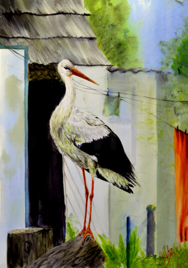 Картина под названием "in anticipation" - Анна Баранова, Подлинное произведение искусства, Акварель