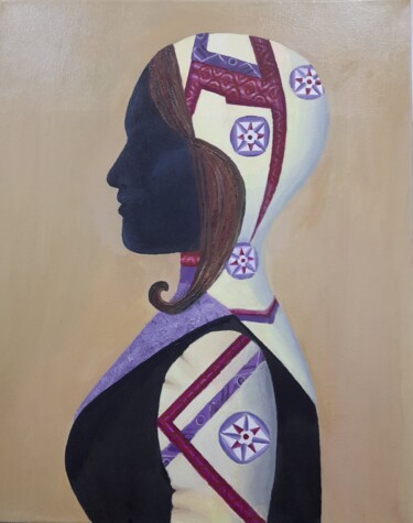 "Portrait of a woman…" başlıklı Tablo Marina Sholkova tarafından, Orijinal sanat, Petrol Ahşap Sedye çerçevesi üzerine monte…