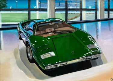 Painting titled "Viridion" by Sophie Duhem (Phi-Artiste-Peintre), Original Artwork, Oil Mounted on Wood Stretcher frame